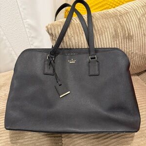 Kate Spade New York Cameron Street Marybeth Large Tote Black Crosshatch Leather